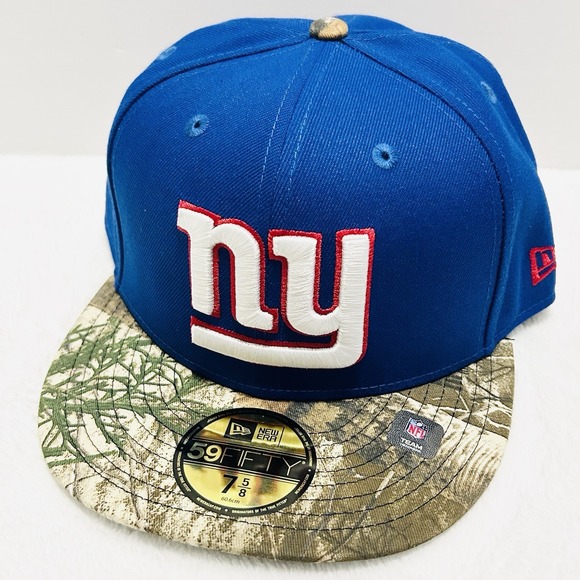 New Era New York Giants‎ 2-Tone Camo 59FIFTY Fitted Hat Cap 7 5/8 Blue NFL - Picture 1 of 5